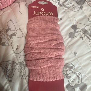 Pink leg warmers